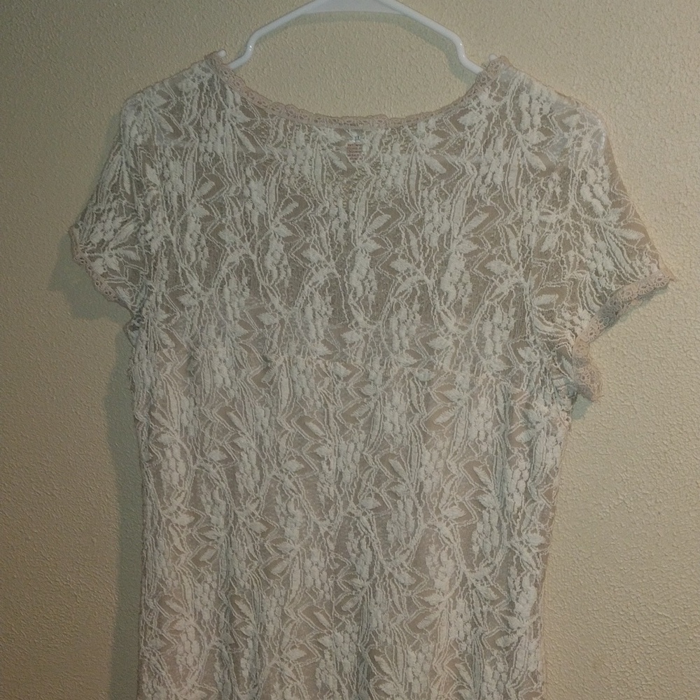 Cream Lace Embroidered Midi Sundance Dress L - Picture 5 of 6